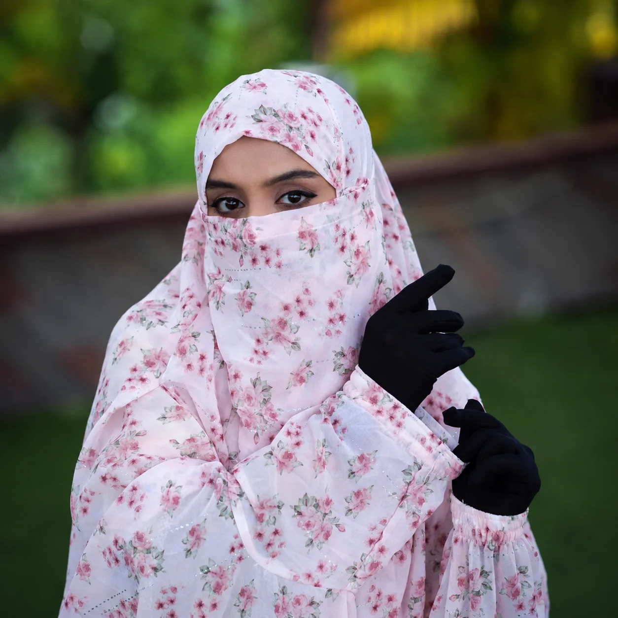 Premium Cherry Georgette Semi Long Khimar G104